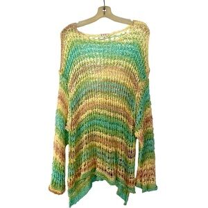 POL Tropical Striped Oversized Summer
Sweater Size M NWOT